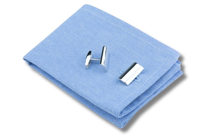 Manschettenknöpfe rechteckig – 925 Sterling Silber | Abgerundete Oberfläche (20 x 11 mm)