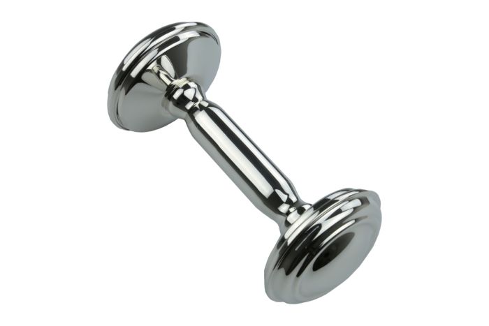 Babyrassel Silber Hantel