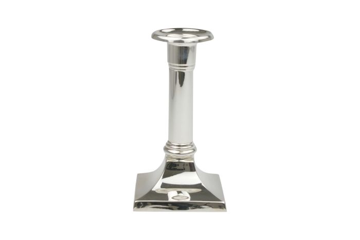Kerzenleuchter quadratischer Fuss versilbert 14 cm