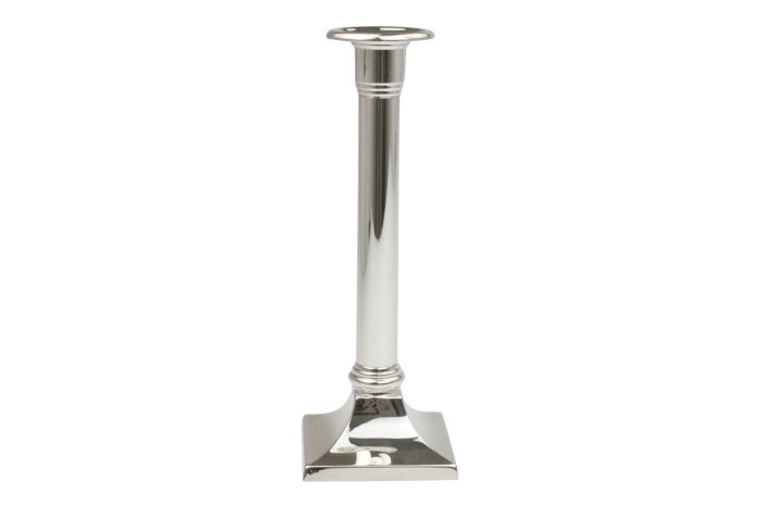 Kerzenleuchter quadratischer Fuss versilbert 21 cm