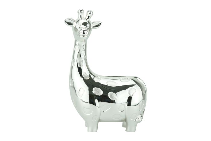 Spardose Giraffe versilbert