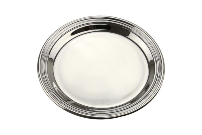 Sterling-Silber Gläserteller glatt mit Fadenrand