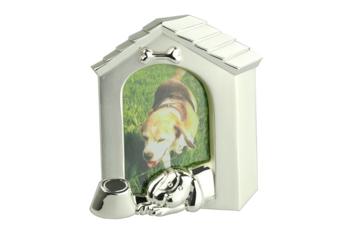 Bilderrahmen Hundehütte versilbert
