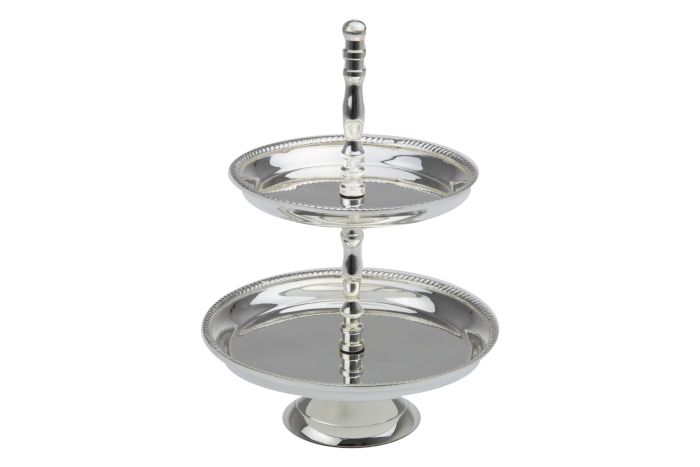 Etagere mit Kordelrand klein versilbert