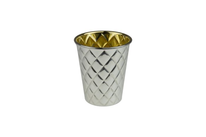 Becher versilbert Rautenmuster klein 