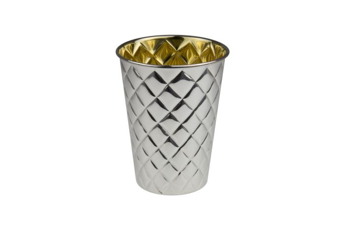 Becher versilbert Rautenmuster groß 