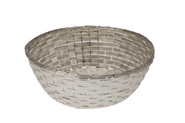 Brotkorb geflochten versilbert Ø 25 cm