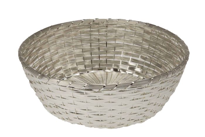 Brotkorb geflochten versilbert Ø 29 cm
