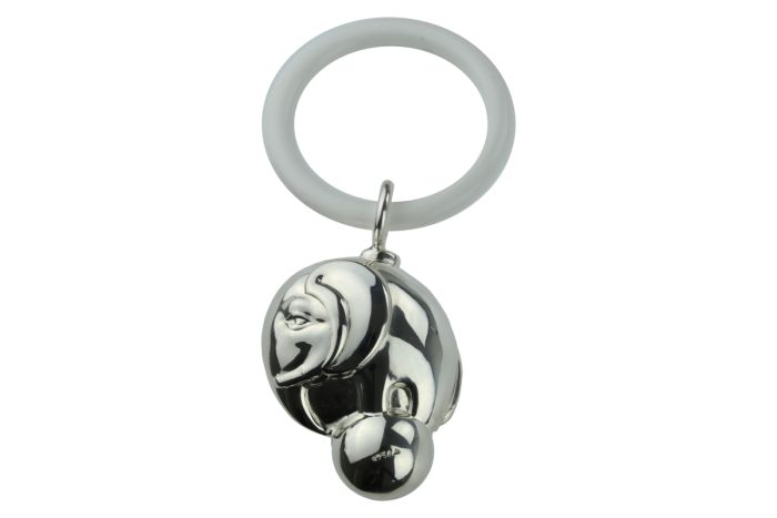 Silber Beissring Elefant auf Ball