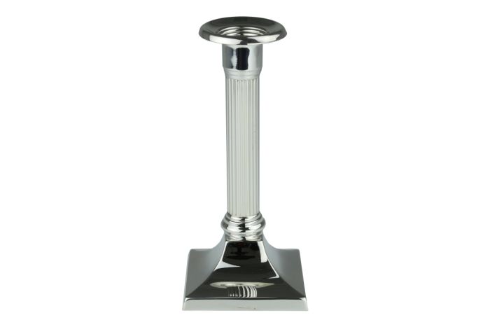 Silber Kerzenleuchter quadratisch Riefen 16,5 cm