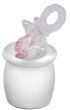 Silber Zahndose Lockendose Schnuller rosa