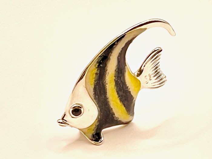 Silber Tropenfisch Falterfisch mittel