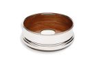 Flaschenuntersetzer mit Kordelrand aus Sterling-Silber und Holz 9,2 cm