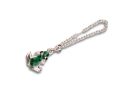 Schlüsselkette mit Frosch emailiert Sterlingsilber