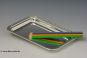 Schreibtablett Silber rechteckig Fadenrand 20x14 cm