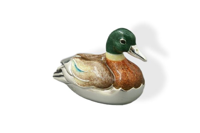 Silber Ente schwimmend mittlere Größe