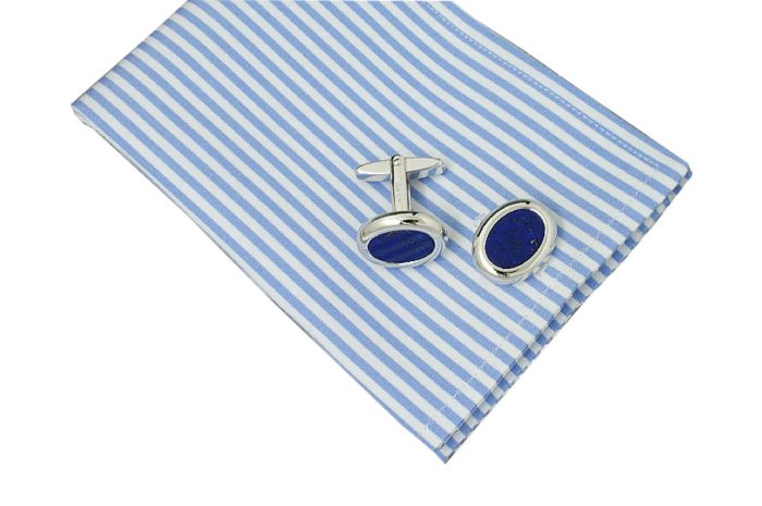 Silber Manschettenknöpfe mit Lapislazuli