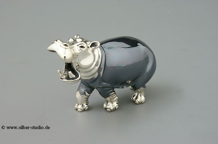 Silber Nilpferd groß