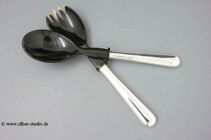 Salatbesteck mit Hornlaffen Spagnolo