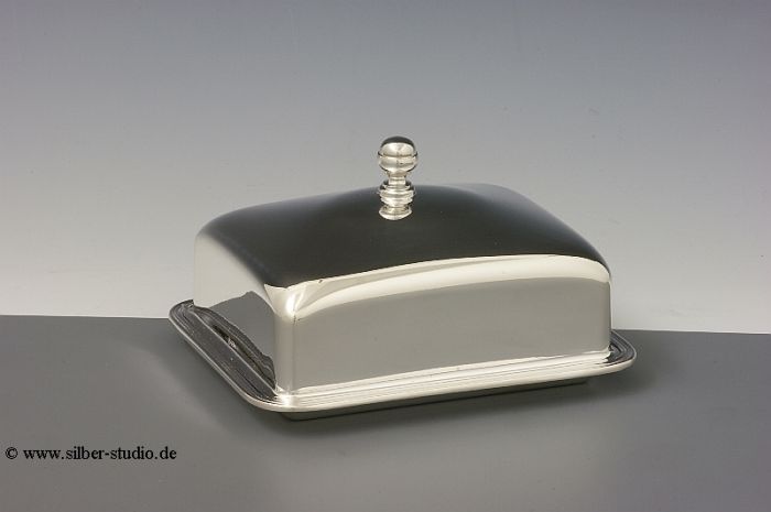 Silber Butterdose glatt gelöteter Rand