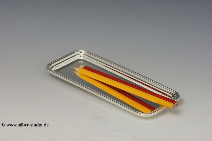 Stifte Tablett echt Silber 19x7,5 cm