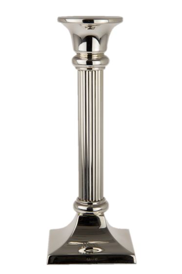 Silber Kerzenleuchter quadratisch Riefen 20 cm