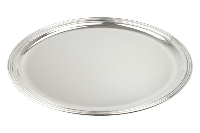 Tablett rund versilbert Fadenrand  33 cm