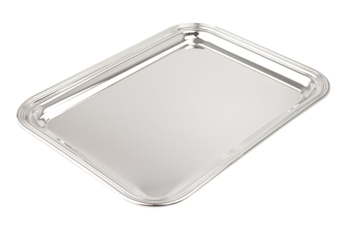 Tablett versilbert rechteckig 33,5 x 25,5 cm