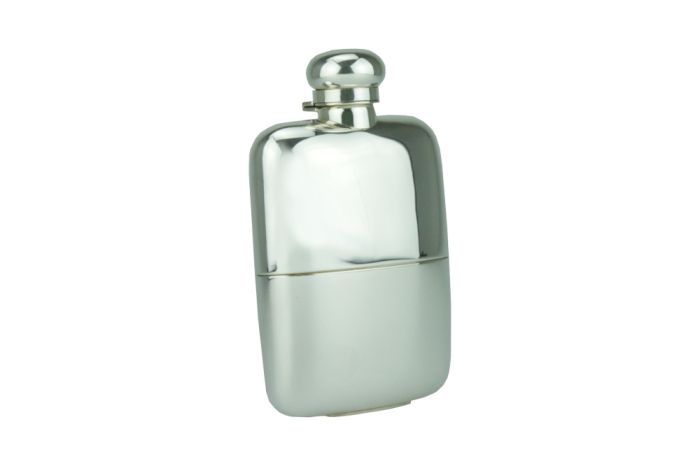 Silber Flachmann glatt