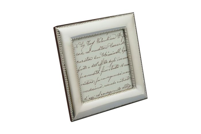 Bilderrahmen versilbert mit Perlrand 9x9 cm 