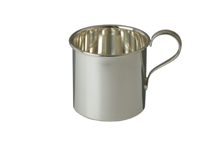 Sterling-Silber Kinderbecher Taufbecher mit Griff Zylindrisch