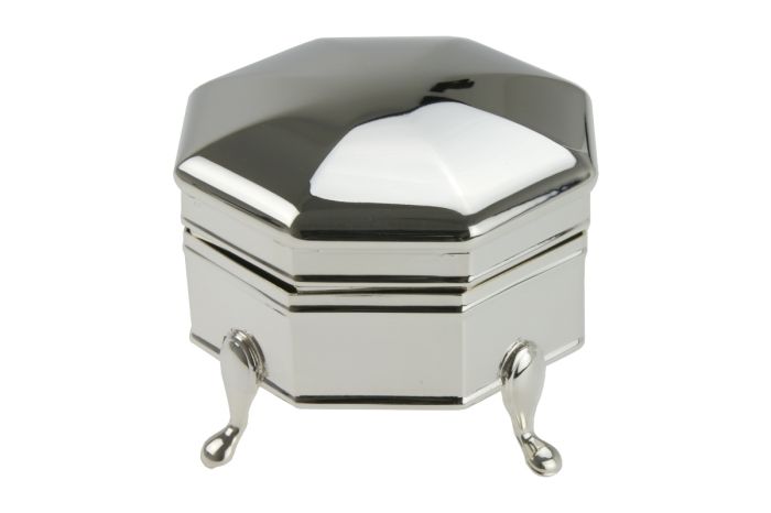 Schmuckdose Schmuckschatulle Silber 8 eckig