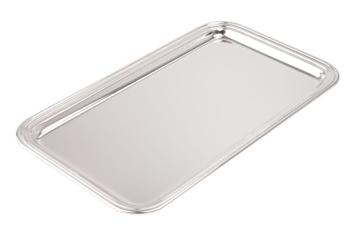 Tablett rechteckig versilbert 31x18 cm