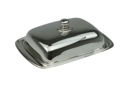 Butterdose glatt versilbert