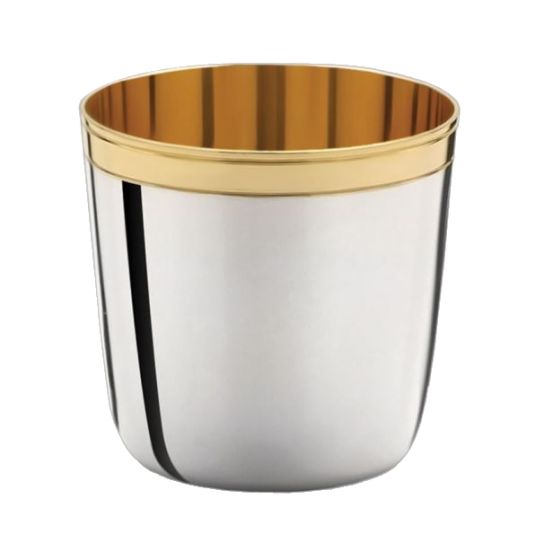 Silberbecher mit Goldrand Höhe 6 cm