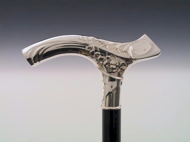 Gehstock Sterling-Silber 925 verziert
