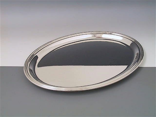 Silbertablett Fadenrand oval 27 x 36 cm