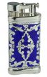Sillems Feuerzeug Old Boy Sterling-Silber 925/000 + Emaille blau