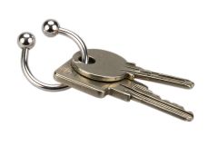 Silber Schlüsselring Schlüsselanhänger mit zwei Kugeln