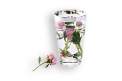 Vase Kristall und Silberrand 21 cm