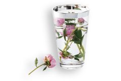 Vase Kristall und Silberrand 25 cm