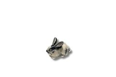 Hase Kaninchen schwarz-weiß klein emailliert Sterlingsilber