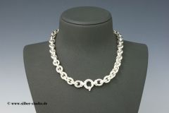 Halskette Collier  Sterling-Silber 925/000 Ringkette halbmassiv