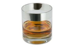 Whisky Whiskey Glas mit Silberrand 